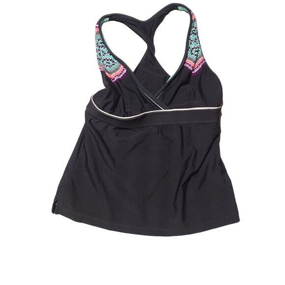 Athleta Swim Twist Back Tankini Top Black Size Small Women's - Picture 1 of 4